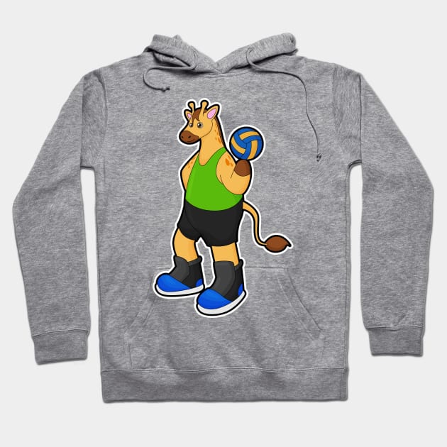 Giraffe as Volleyball player with Volleyball Hoodie by Markus Schnabel